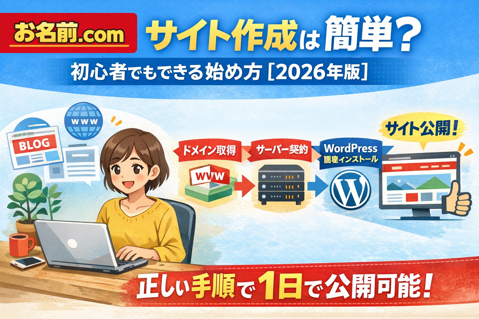 お名前.comでサイト作成は簡単?初心者でもできる始め方【2026年版】